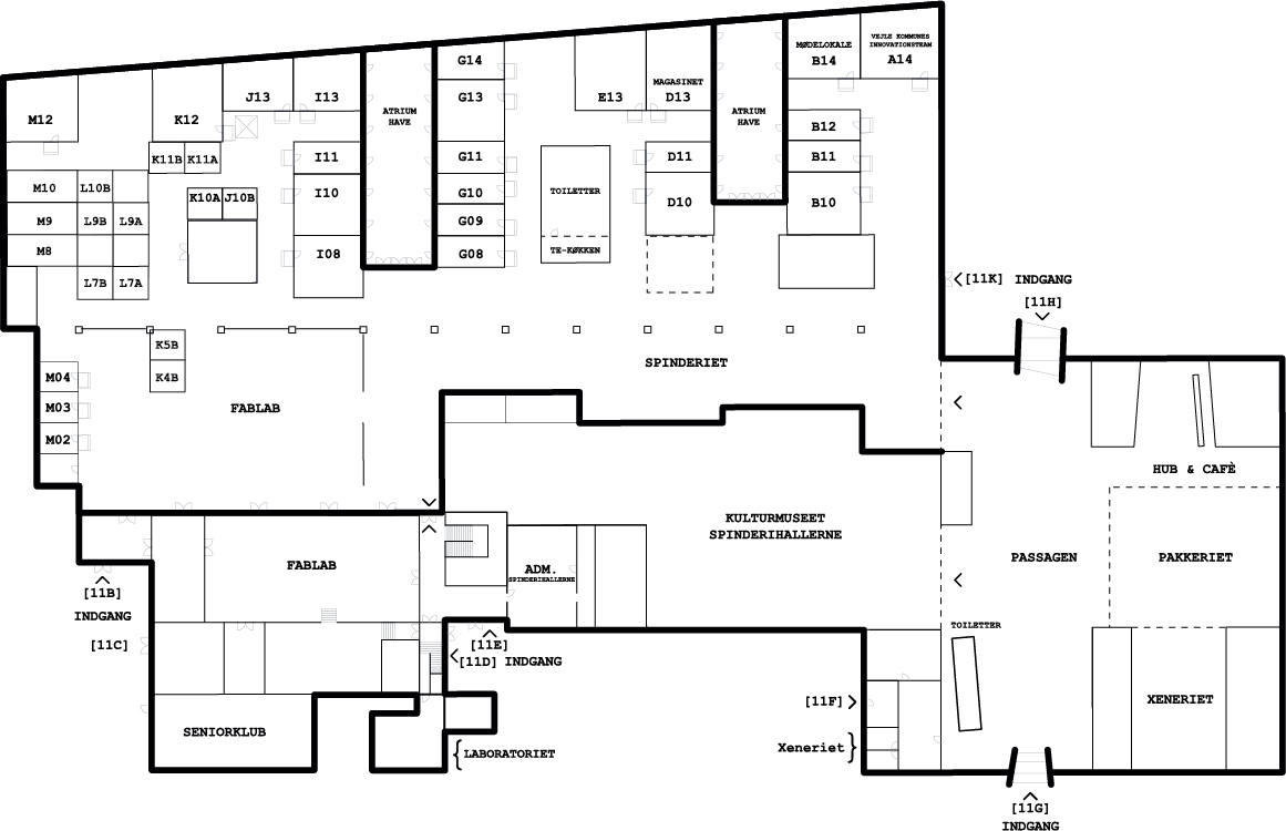 Plantegning Spinderihallerne